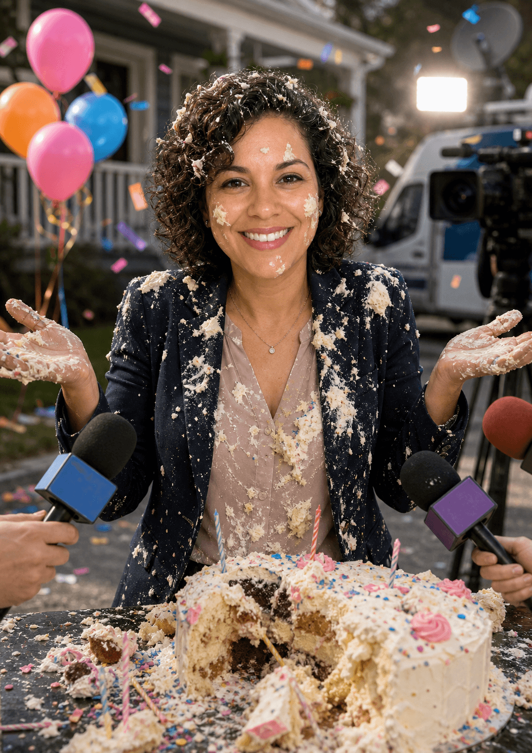 Birthday card scene: local news