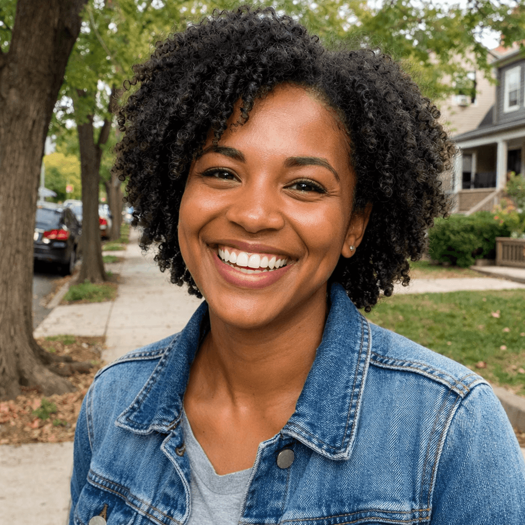 Generated face photo for AI birthday card generator example 1